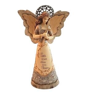 Elements Barbara McDonald "Faith is Held Close to Our Hearts" Angel Figurine